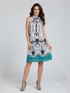 Madison Paige Tie Shoulder Ballon Hem Dress